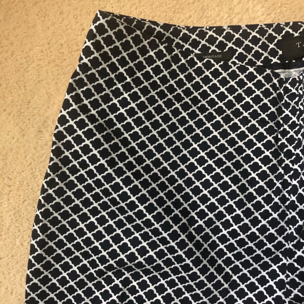 Black and white scallop Talbots pants.
